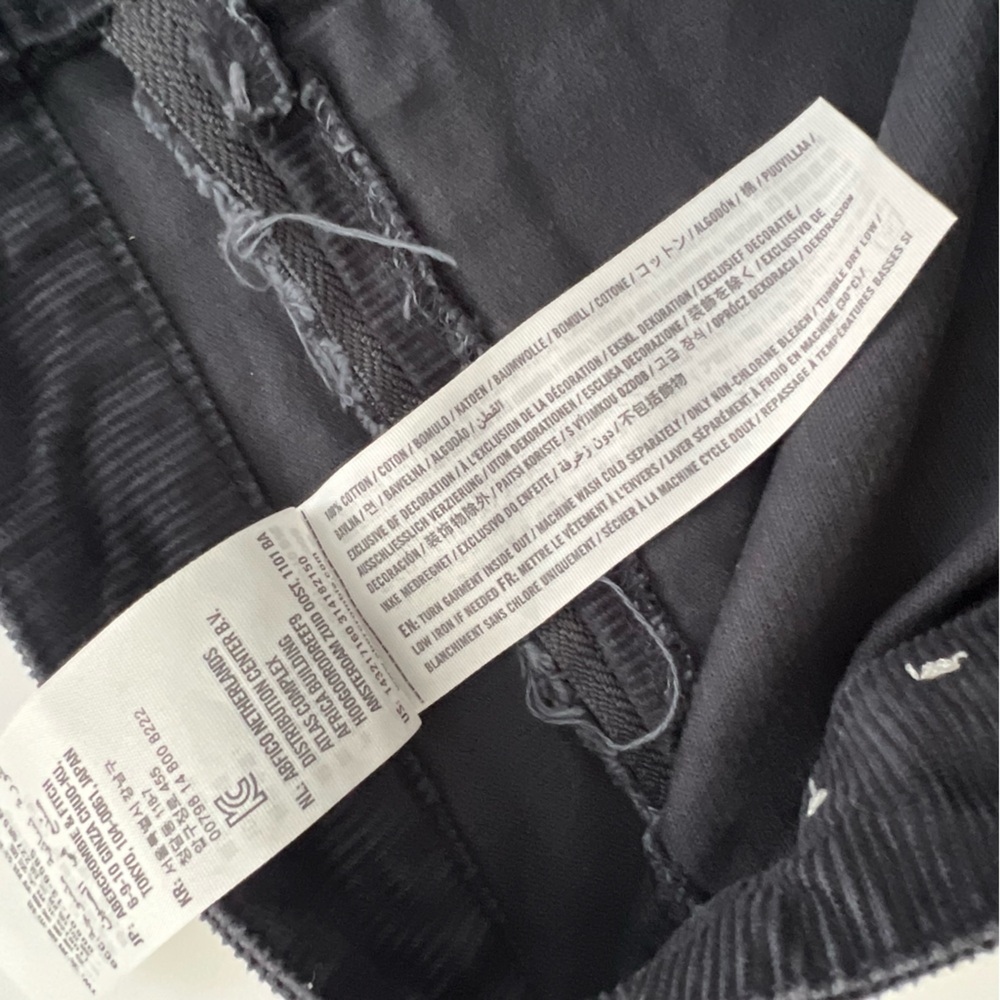Abercrombie & Fitch Corduroy Mini Skirt Navy Blue Size 2 100% Cotton - Picture 6 of 9